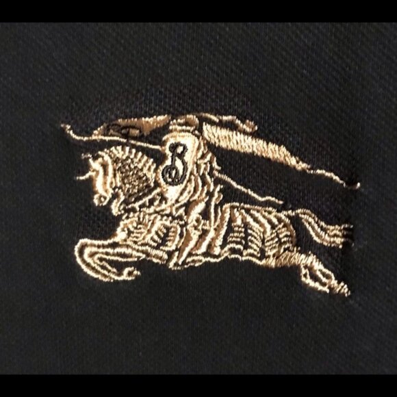 Burberry Women's Black Big Logo *Rare Cotton Polo Shirt Size XL‎ - Picture 7 of 16